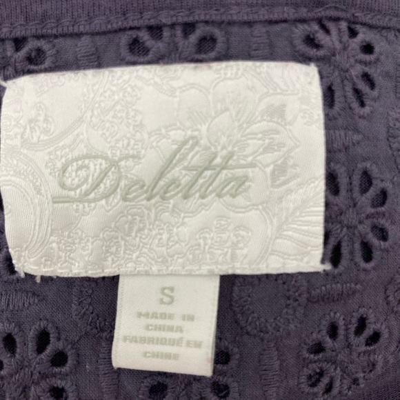 Anthropologie Deletta Open Cardigan with back ruffle and pinched flower front S - Picture 4 of 5